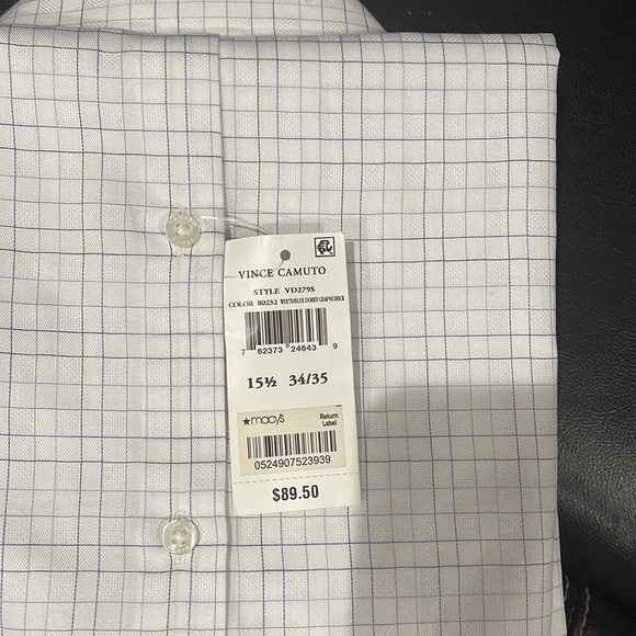 Vince Camuto Cutaway collar dress shirt Slim Fit Sz 15.5 34/35 - Picture 10 of 10